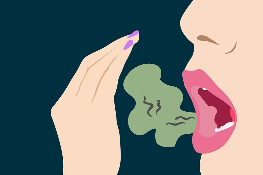 An illustration of bad breath.