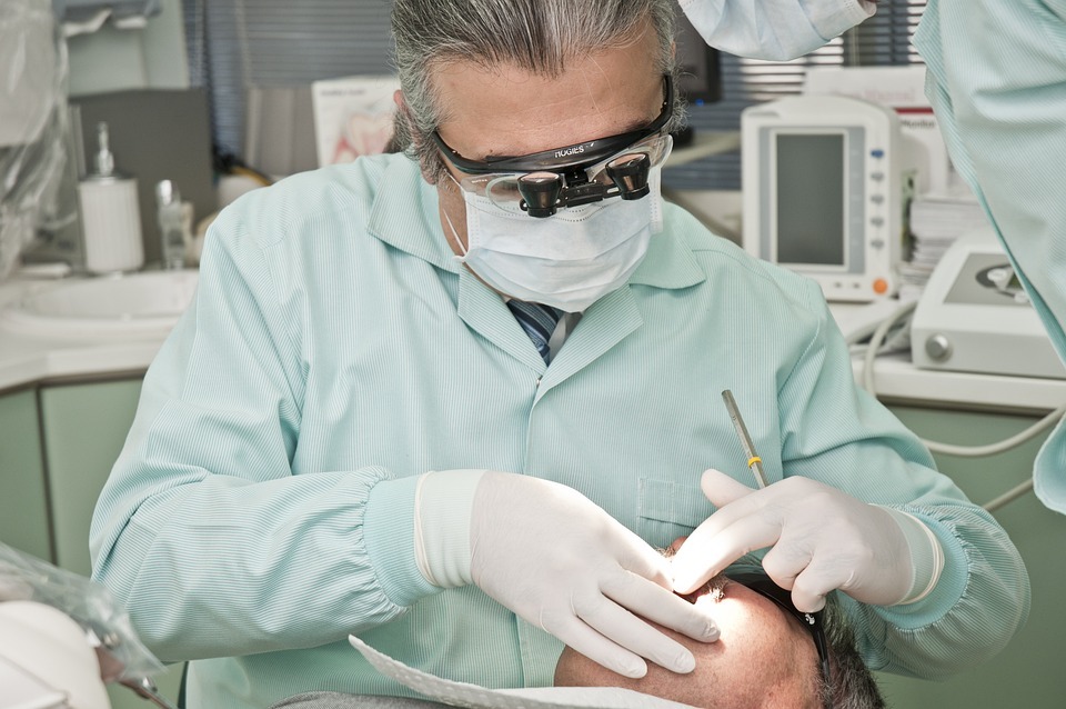 dentist checking a patient
